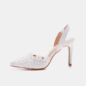 Crystal Lace Ankle Strap Heels