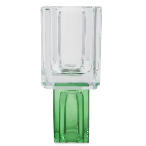 Crystal Square Vase With Colored Base-Large