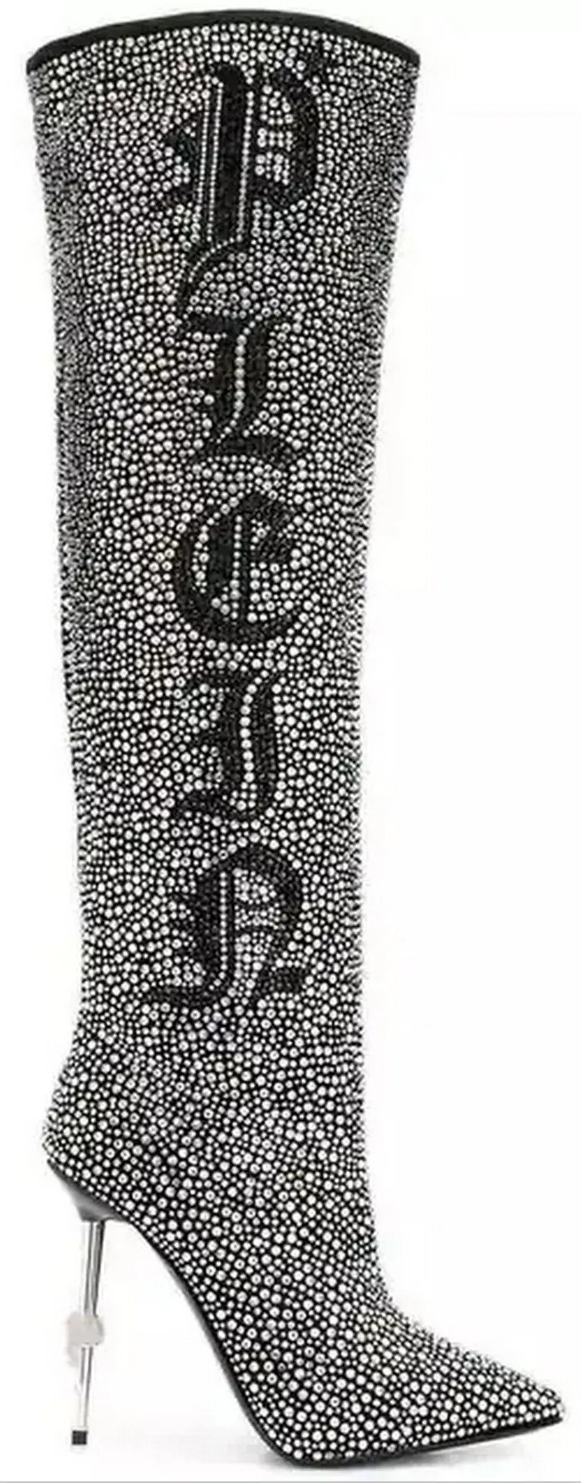 Crystal Studded Logo Boots