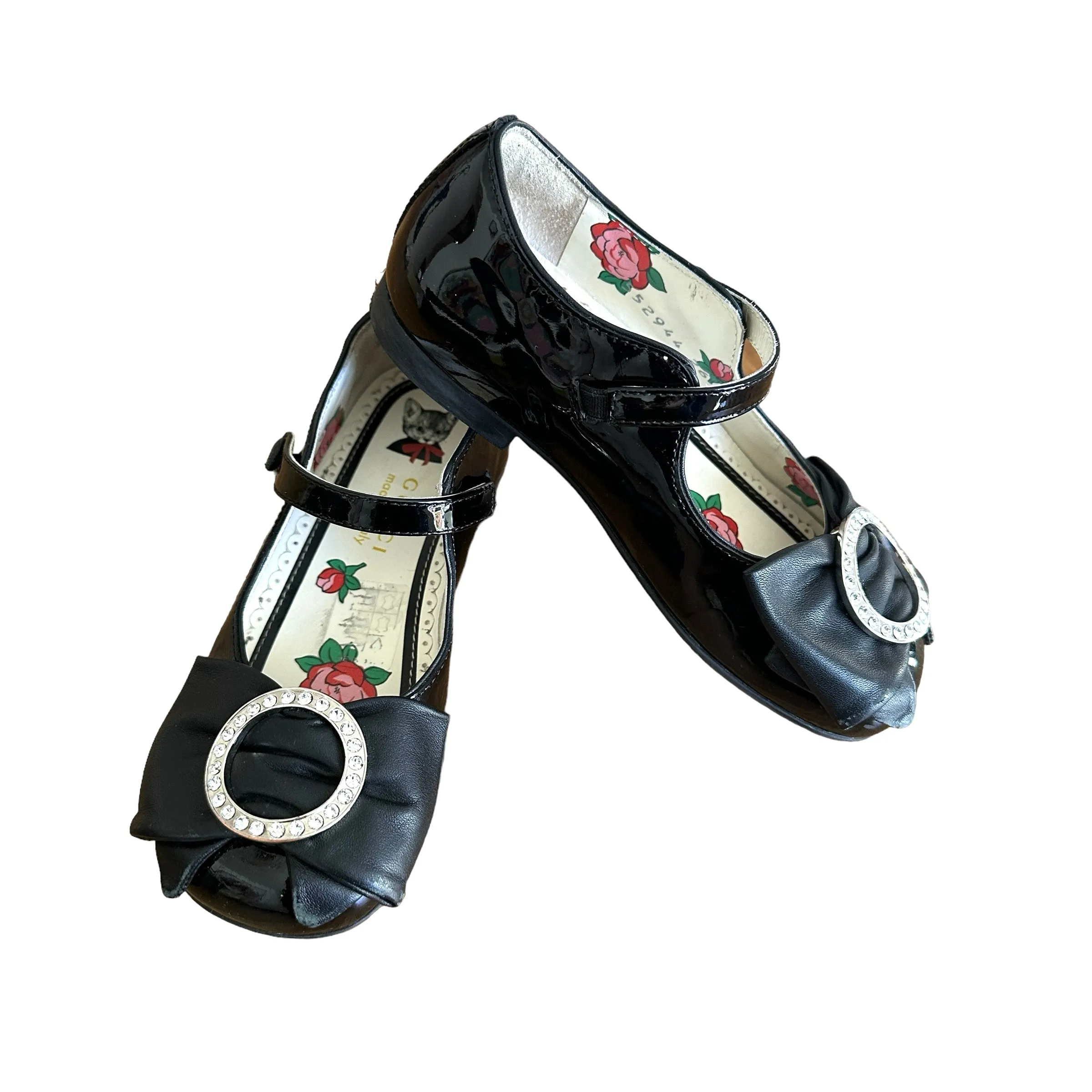 Crystals Leather Girls Shoes - 26