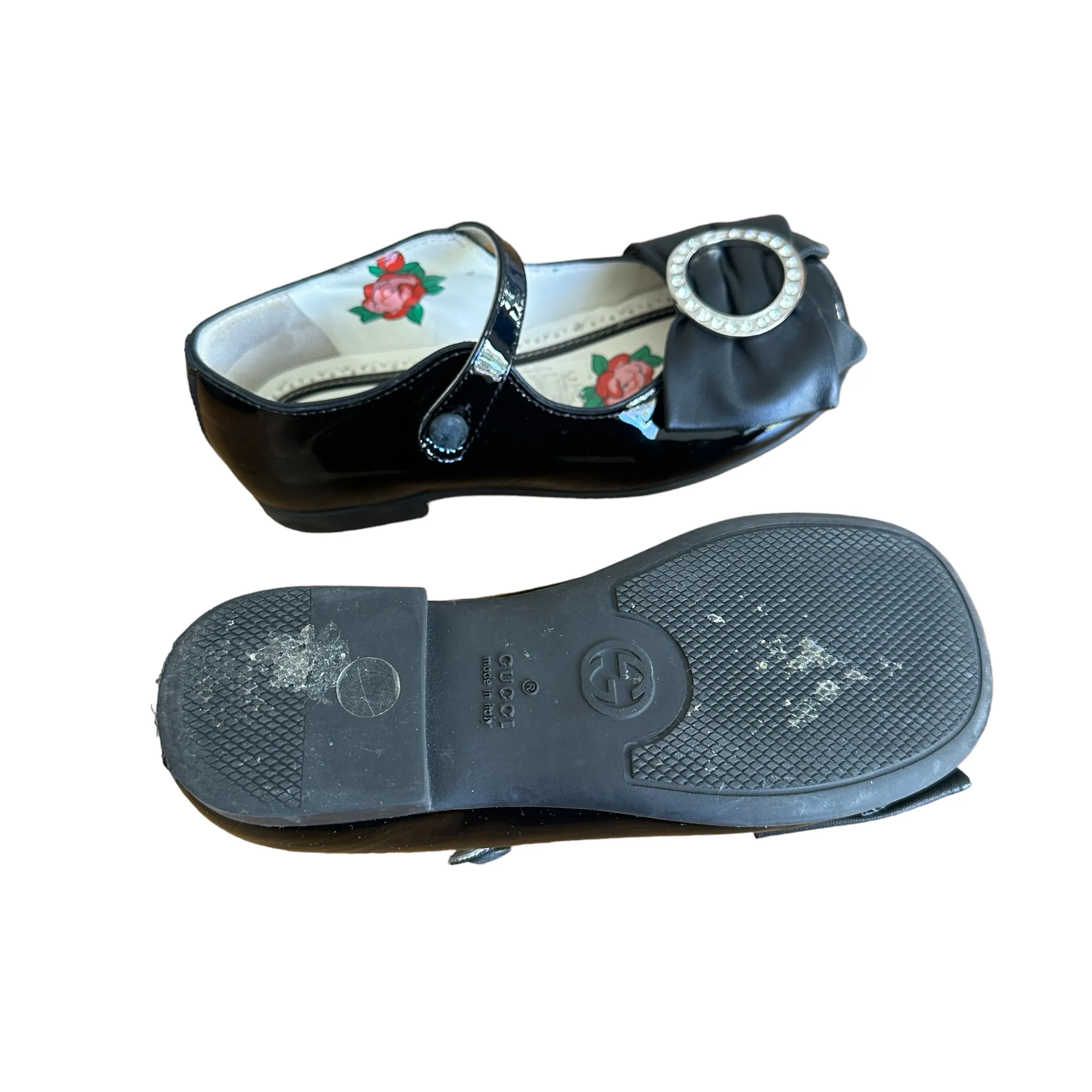 Crystals Leather Girls Shoes - 26