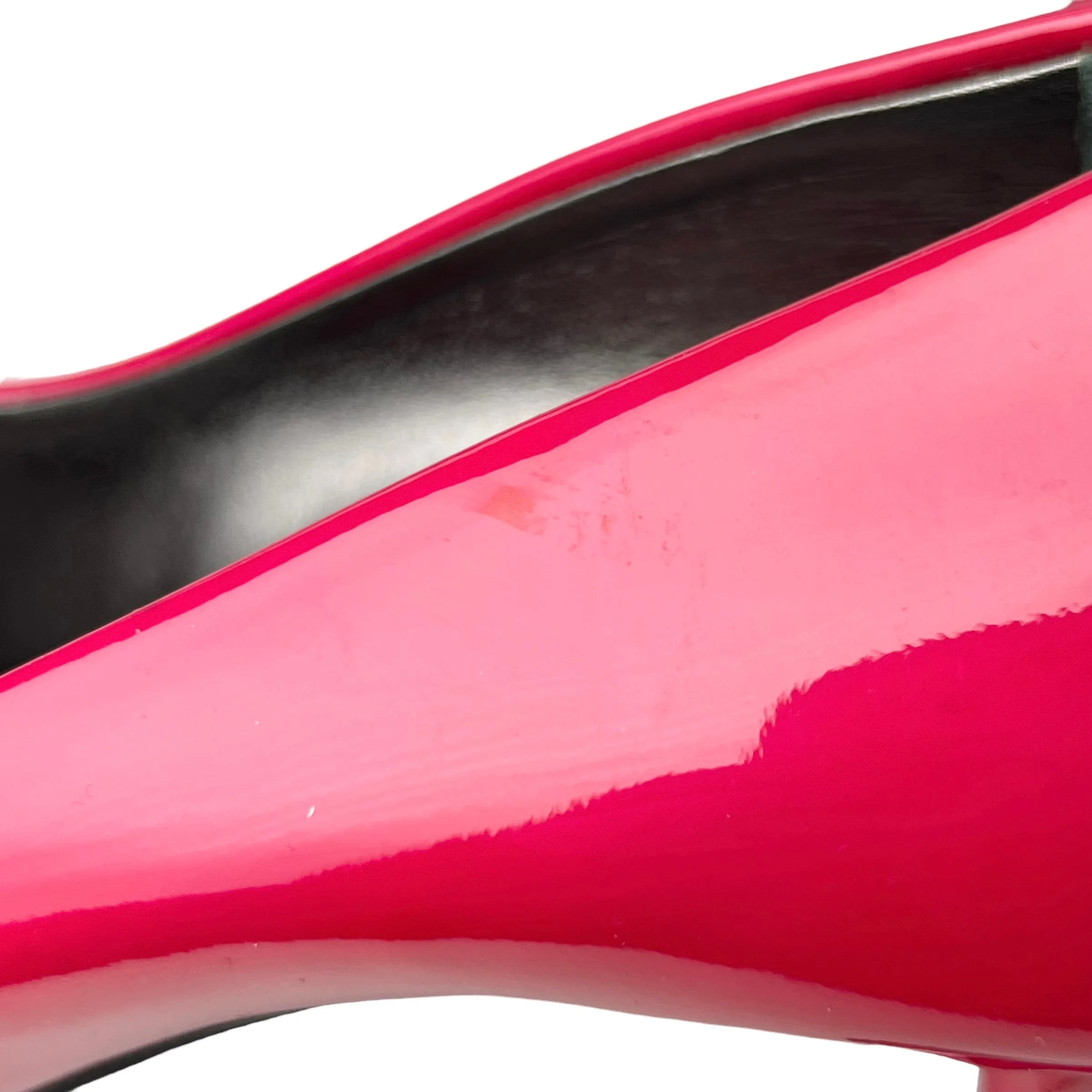 Dolce & Gabbana Hot Pink Patent Leather Peep Toe Pumps