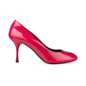 Dolce & Gabbana Hot Pink Patent Leather Peep Toe Pumps