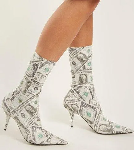 Dollar Print Knife Boots
