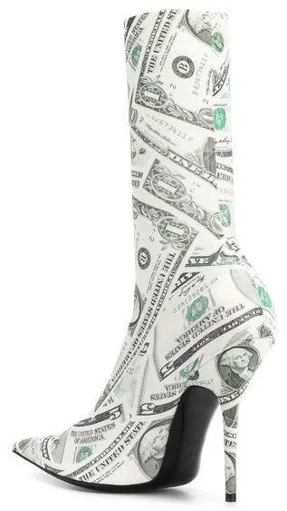 Dollar Print Knife Boots