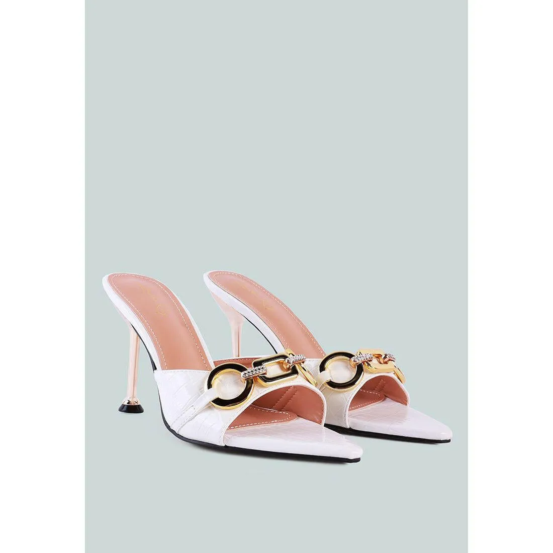 Drippin Hot Faux Croc Patent Sandals