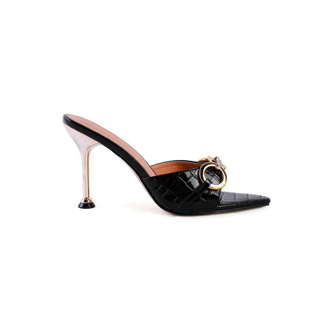 Drippin Hot Faux Croc Patent Sandals