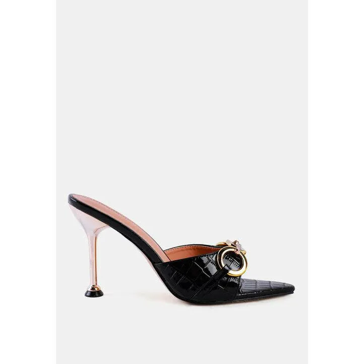 Drippin Hot Faux Croc Patent Sandals