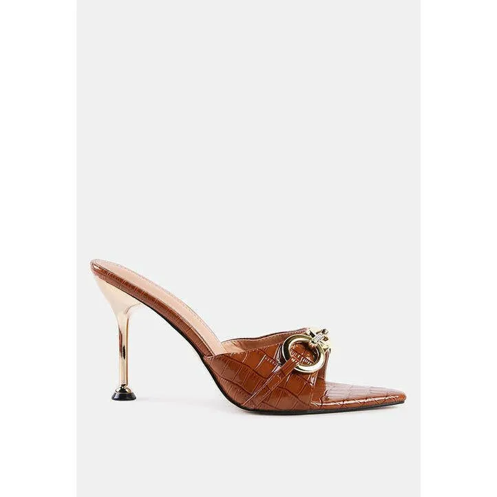 Drippin Hot Faux Croc Patent Sandals