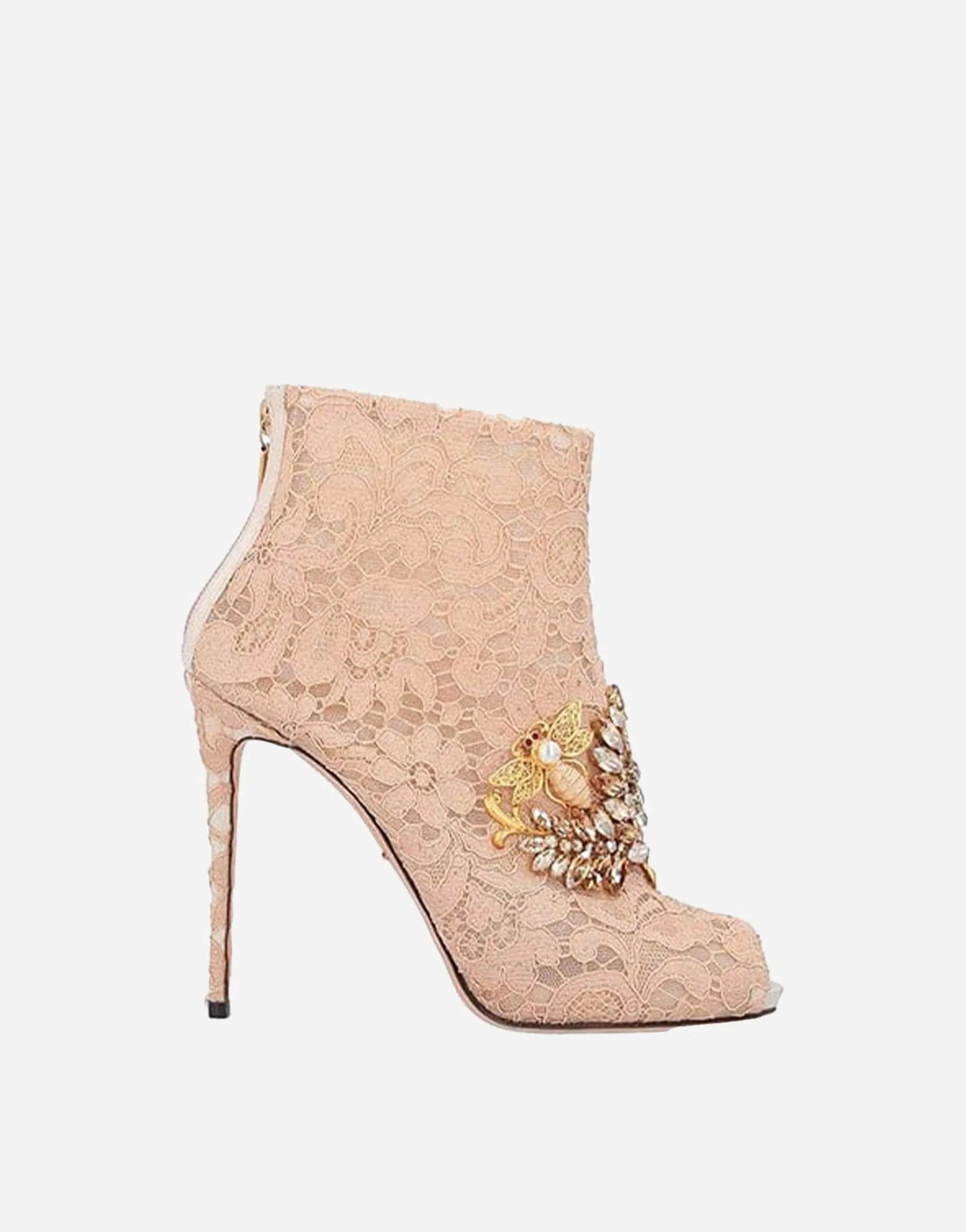 Embellished Lace Ankle Boots