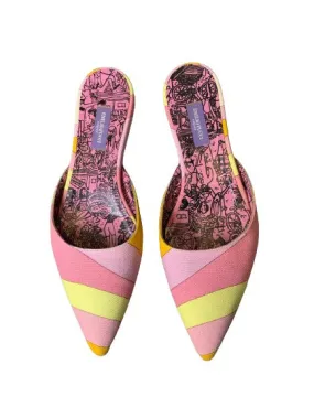 EMILIO PUCCI MULTI COLOR PRINTED MULES FLATS SIZE 39 US 9 UK 6 ladies