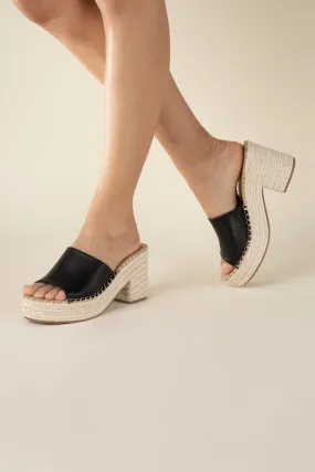 espardrille block heel mules