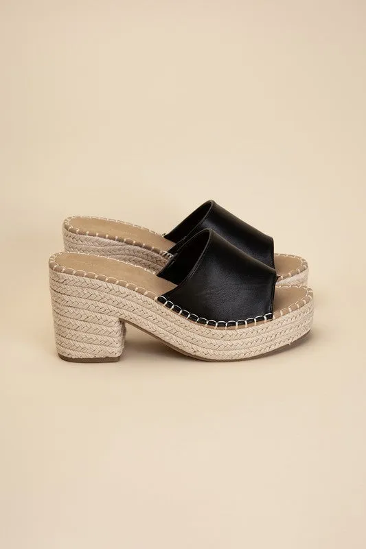 espardrille block heel mules