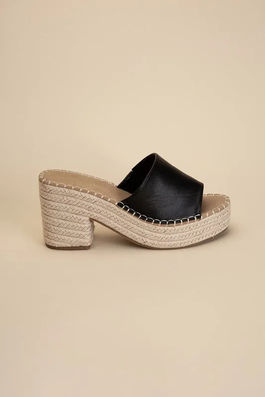 espardrille block heel mules