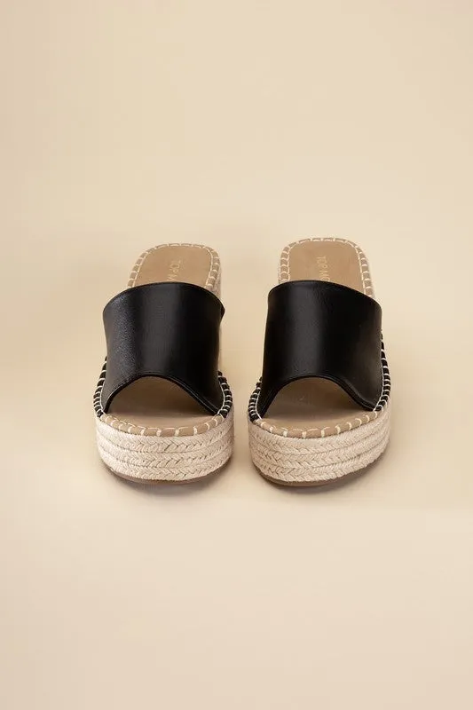 espardrille block heel mules