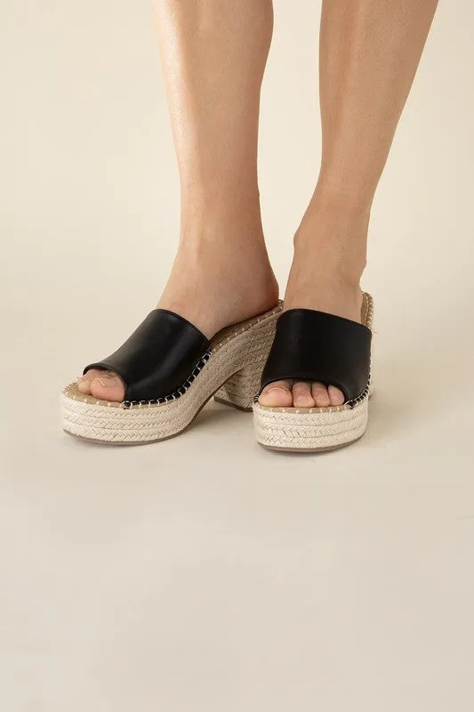 espardrille block heel mules