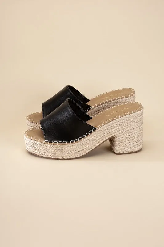 espardrille block heel mules