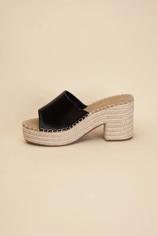 espardrille block heel mules