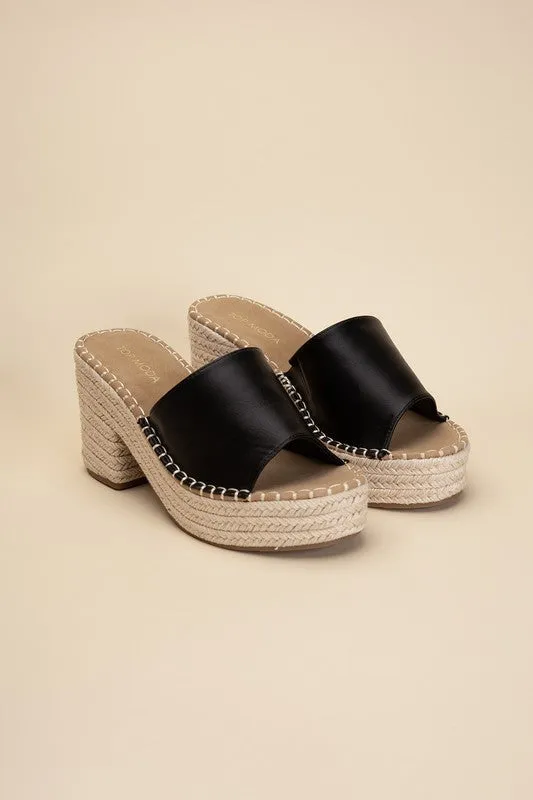 espardrille block heel mules