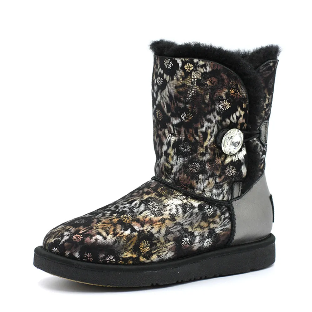 Farida Crystal Medium Ugg Boot - Black