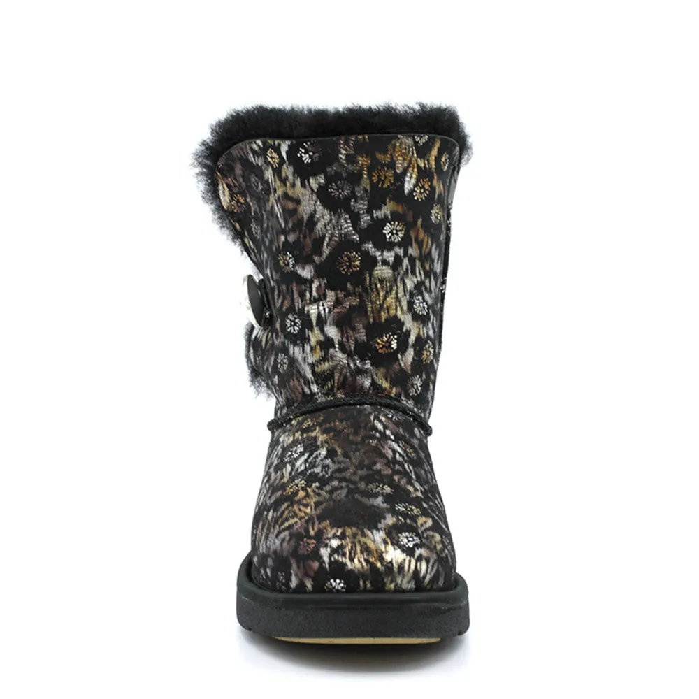 Farida Crystal Medium Ugg Boot - Black