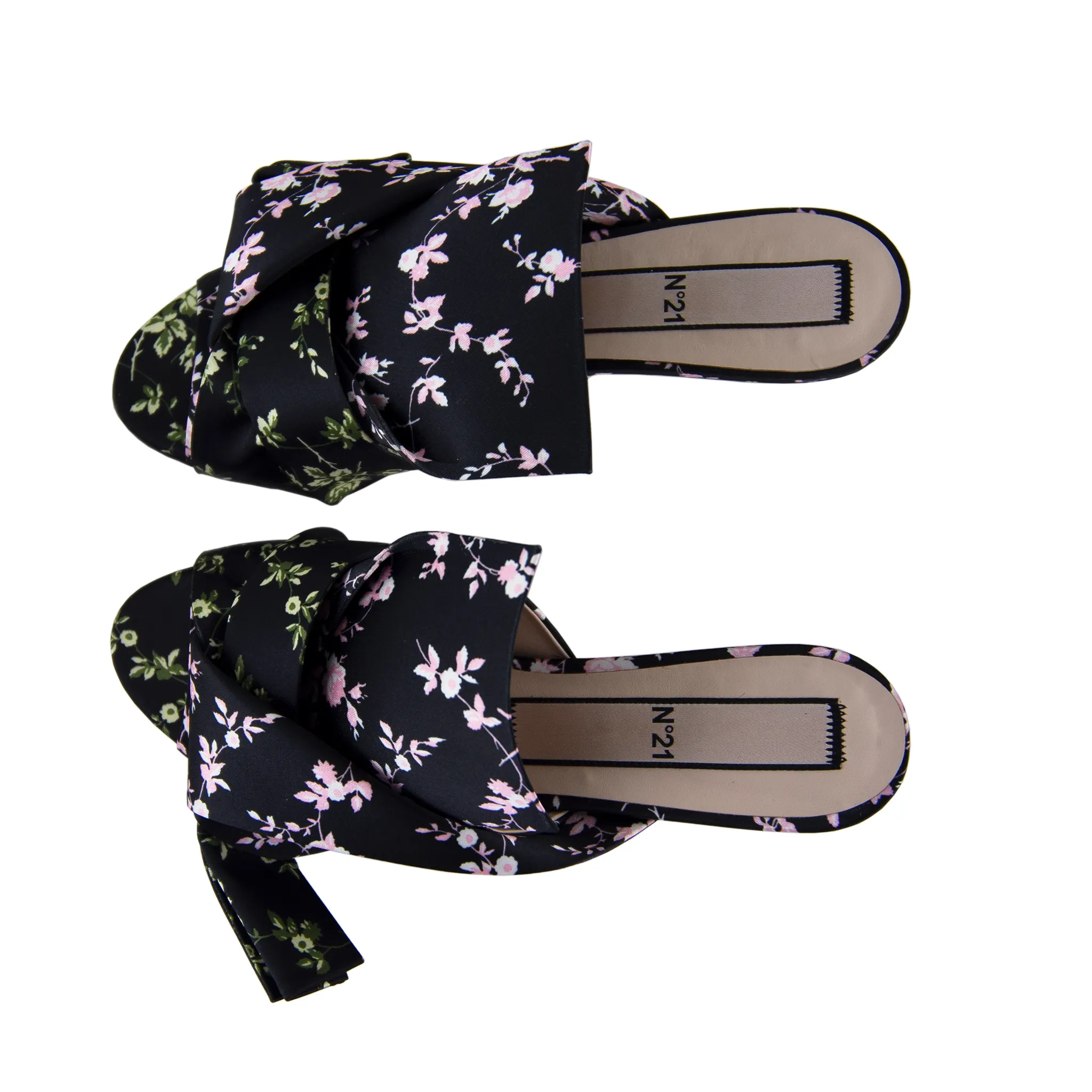Floral Print Bow Mules