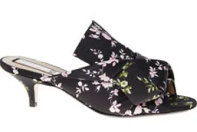 Floral Print Bow Mules
