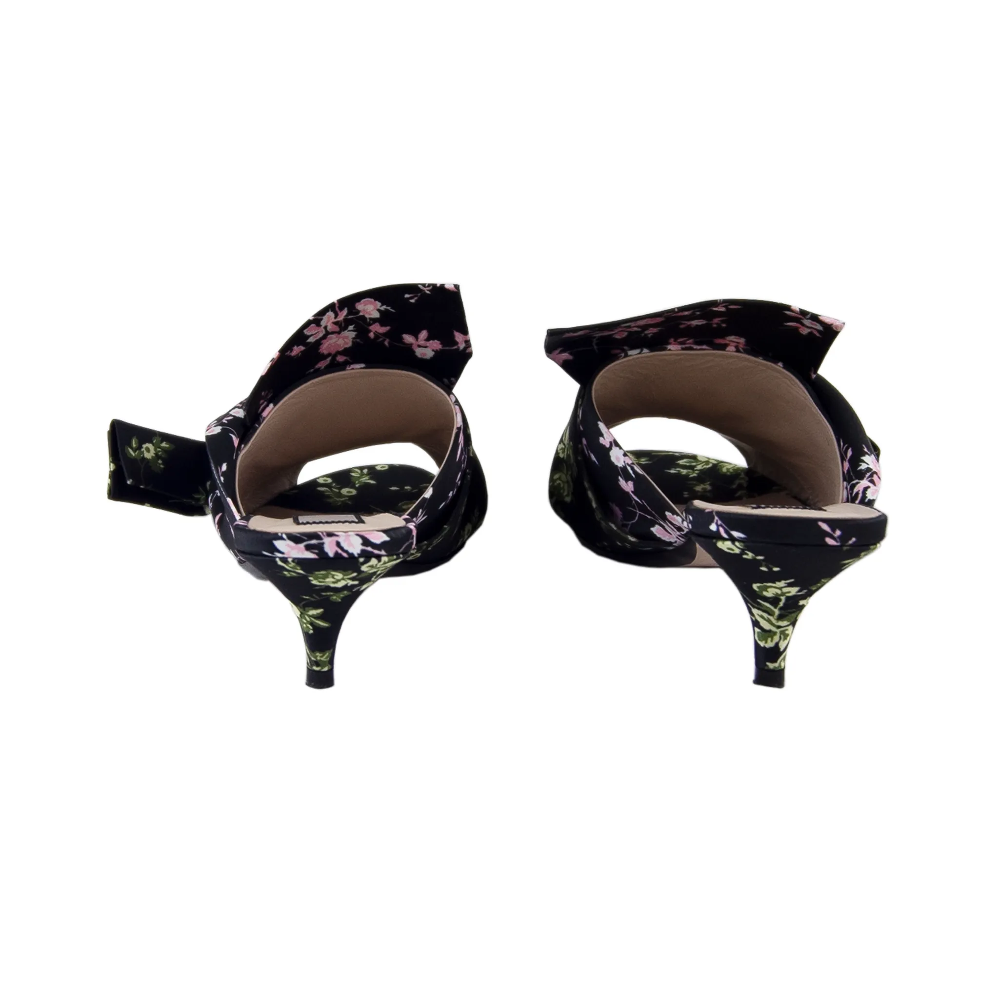 Floral Print Bow Mules