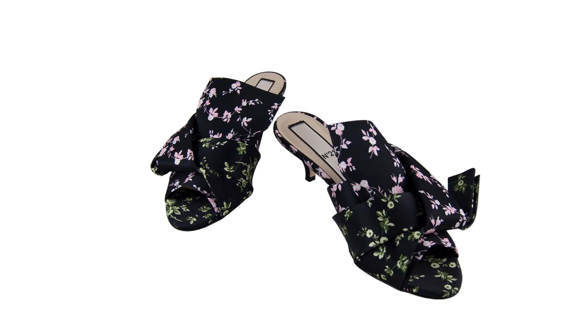 Floral Print Bow Mules