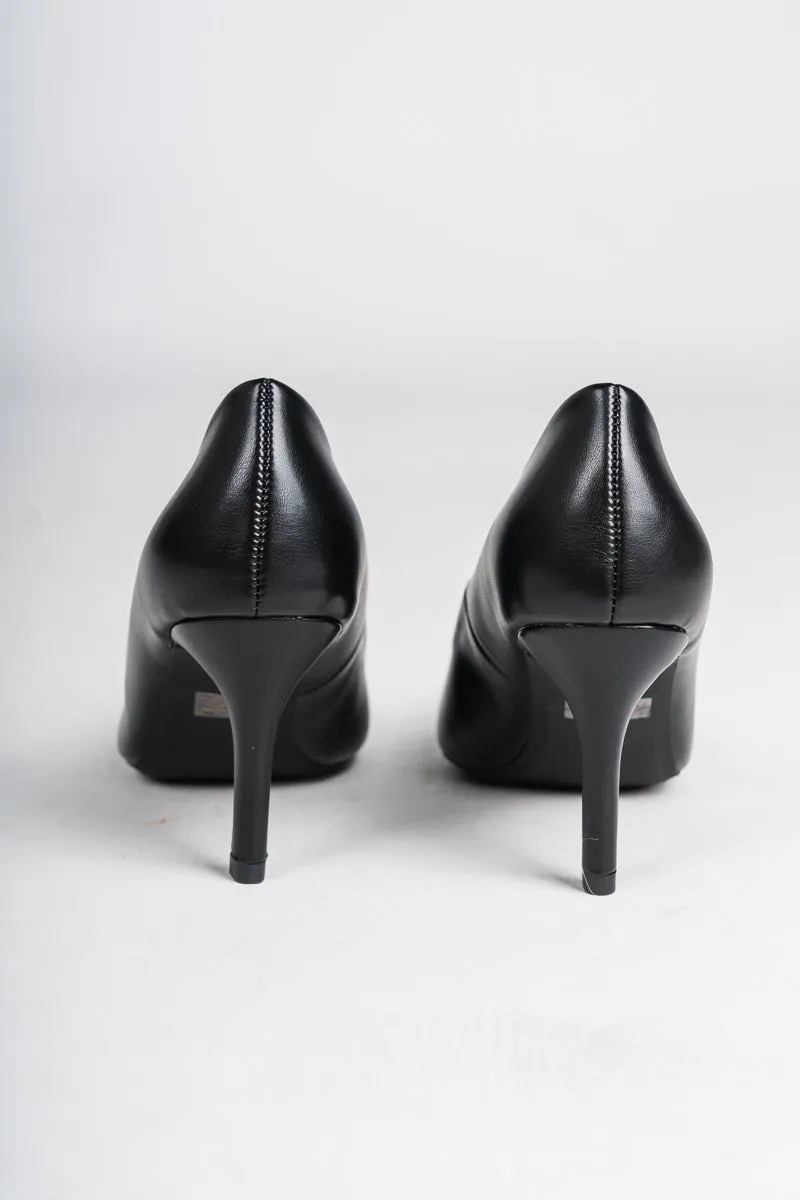 Florian pointed toe kitten heel black