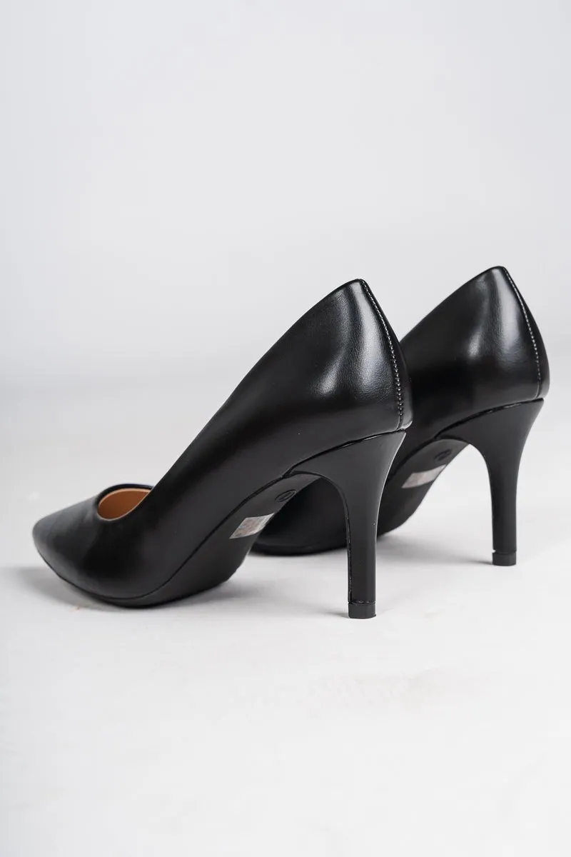 Florian pointed toe kitten heel black
