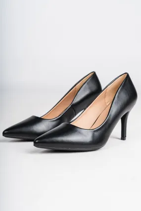 Florian pointed toe kitten heel black