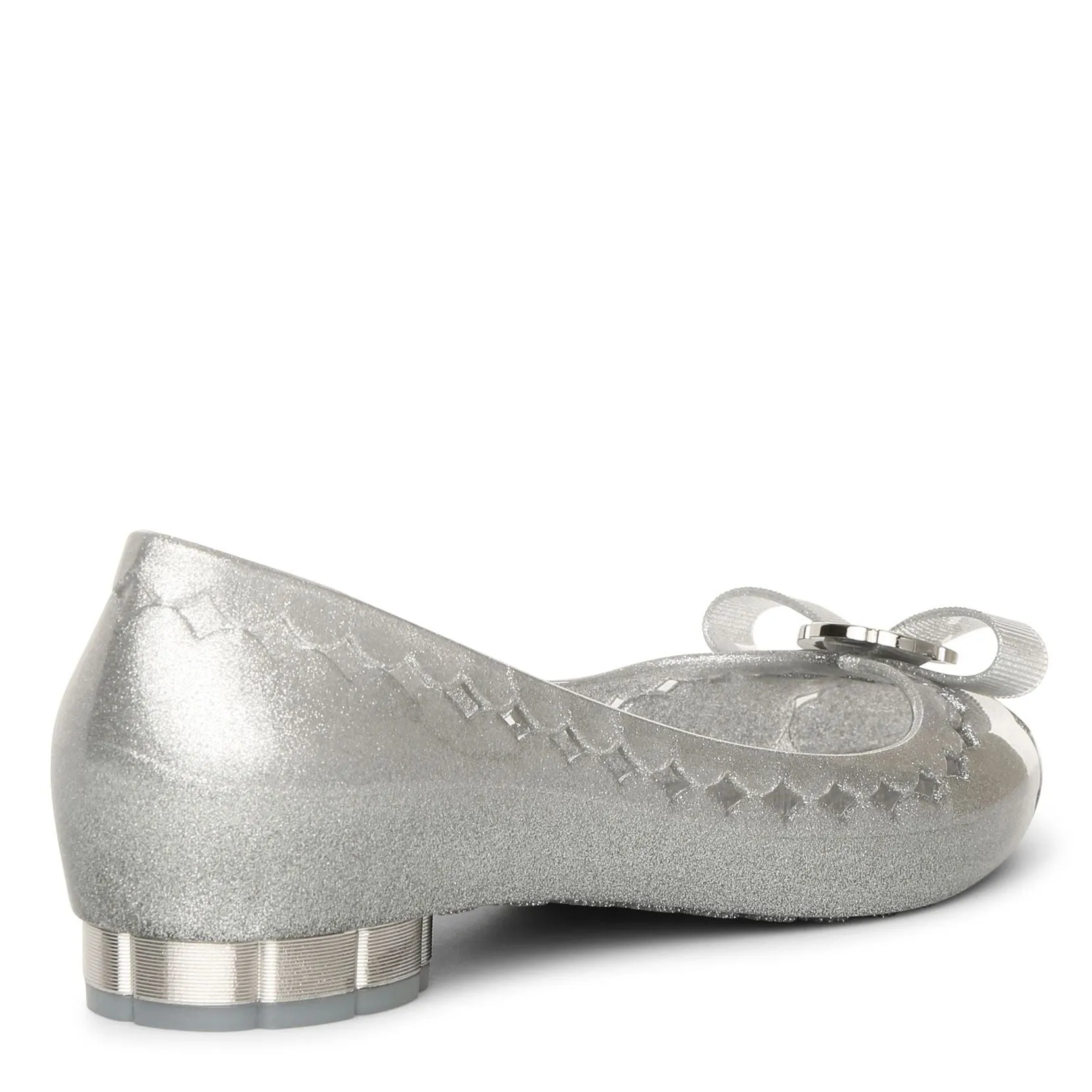 Flower heel jelly ballet flats