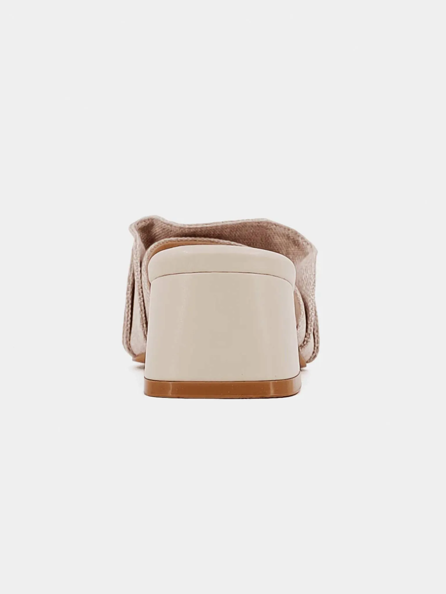 Frances Ruched Block Heel in Natural