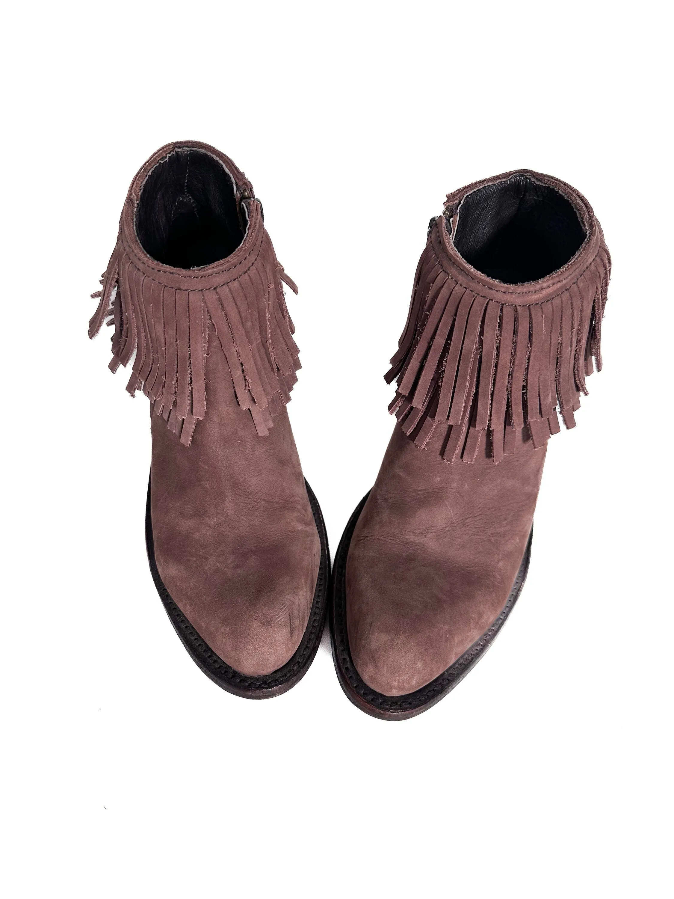 Fringe Boots Size 6 1/2 Ankle Booties Short Cowgirl Southwestern Boots Size 6 1/2
