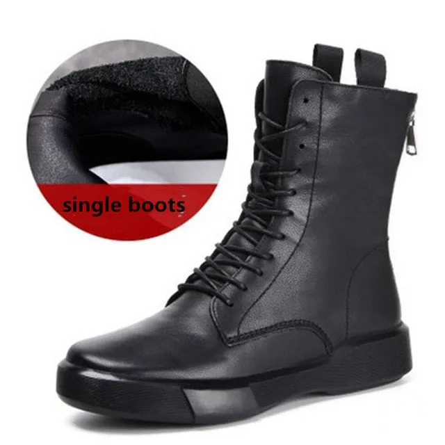 Genuine Leather Boots Women Winter Boots