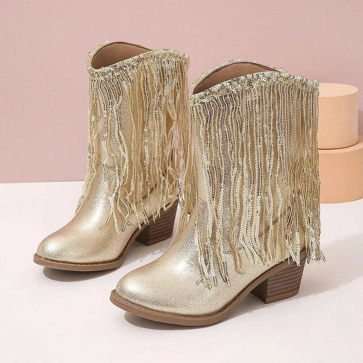 Girls Rhinestones short cowboy boots swifties fashion