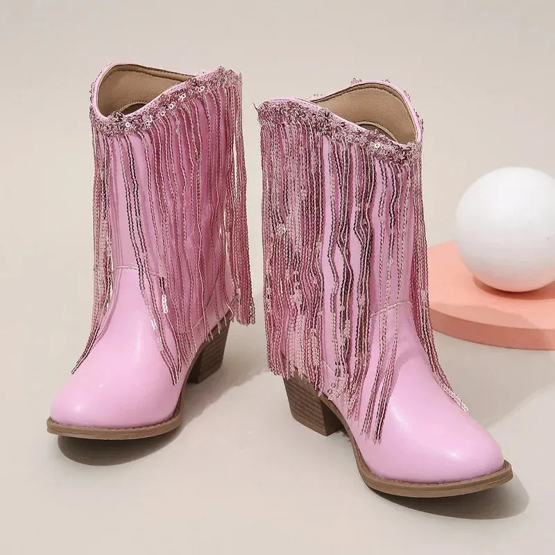 Girls Rhinestones short cowboy boots swifties fashion