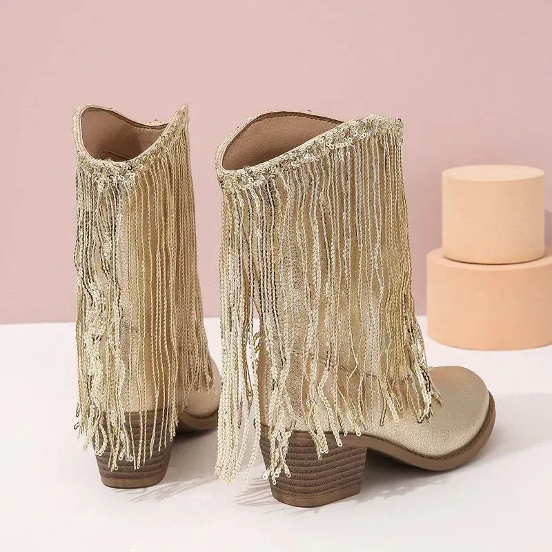 Girls Rhinestones short cowboy boots swifties fashion