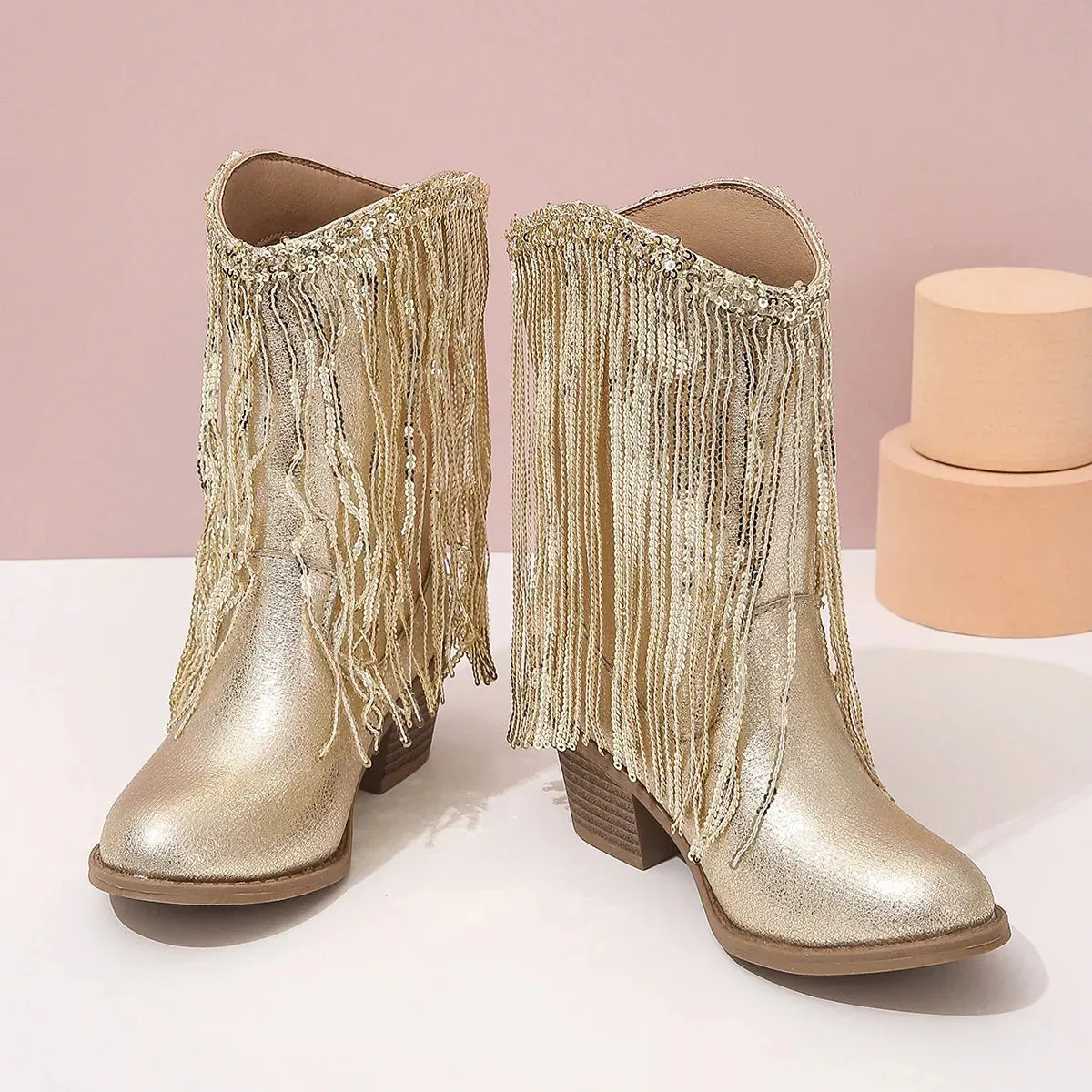 Girls Rhinestones short cowboy boots swifties fashion