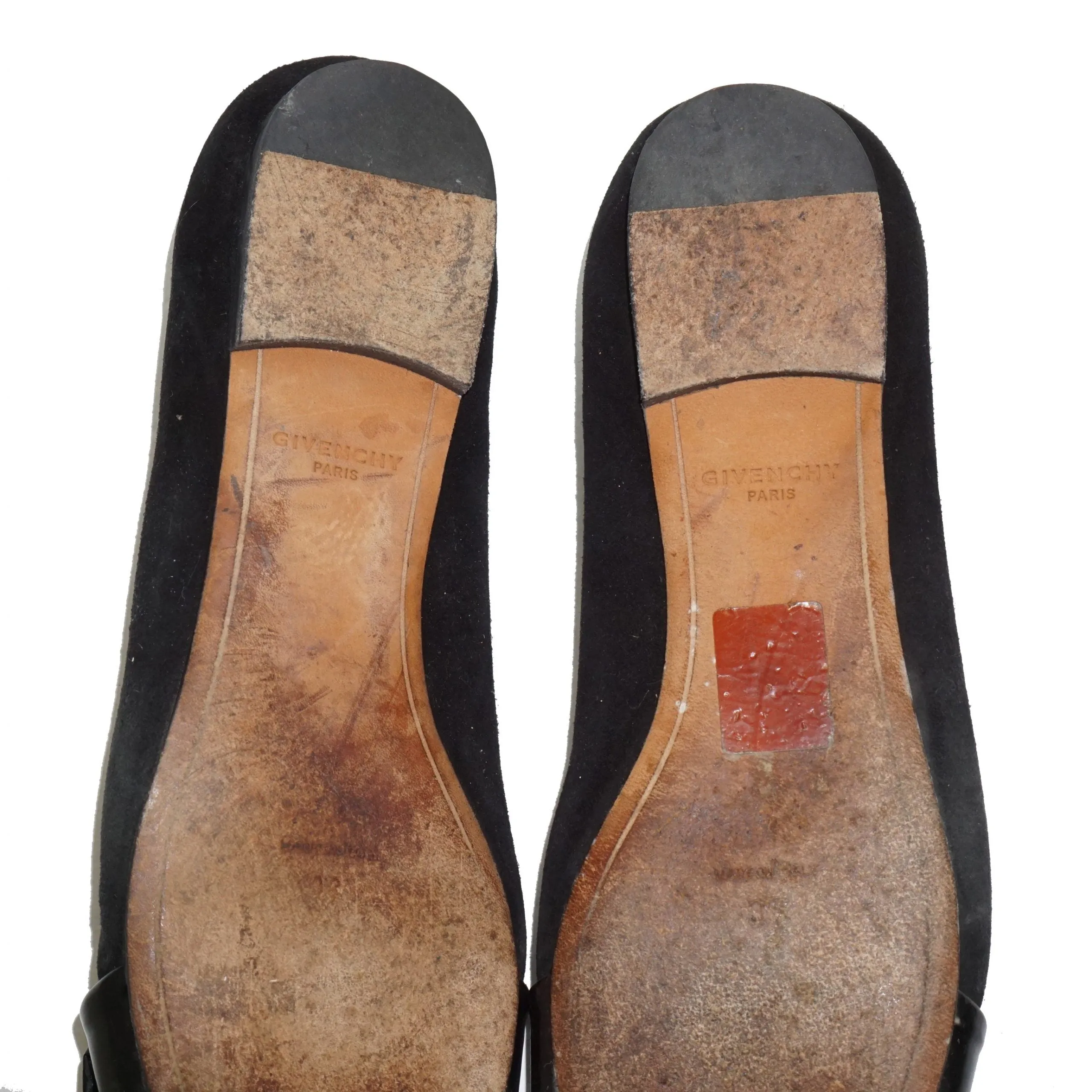 GIVENCHY Gold Hardware Suede Flats Shoes