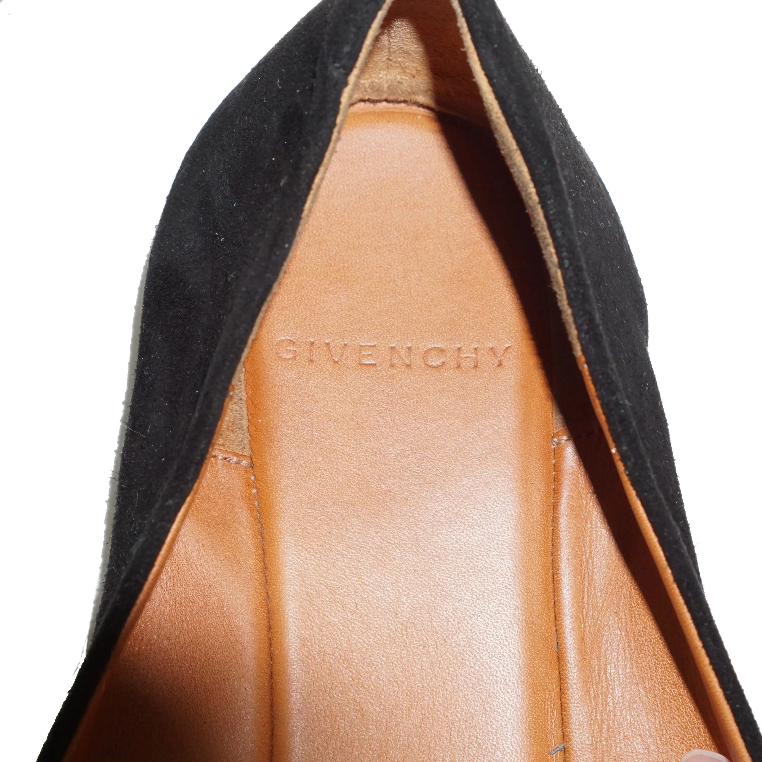 GIVENCHY Gold Hardware Suede Flats Shoes