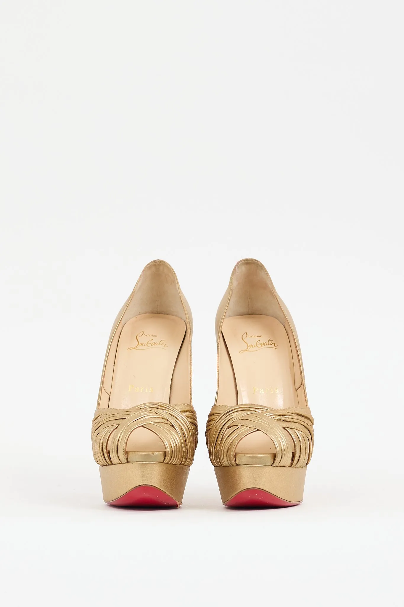 Gold Leather Aborina Pump