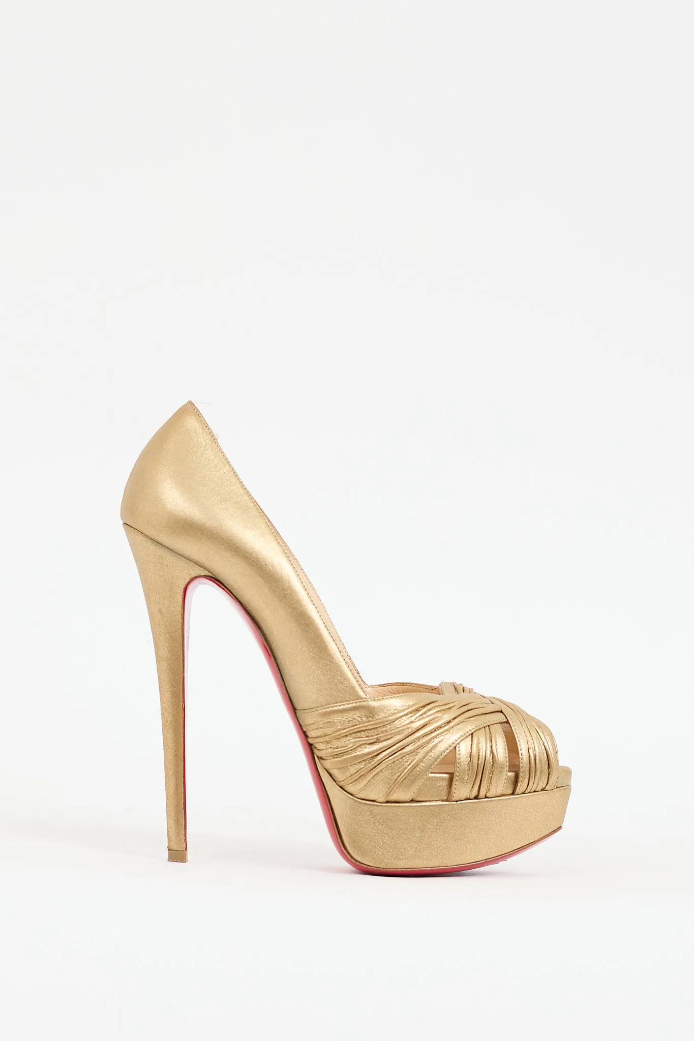 Gold Leather Aborina Pump