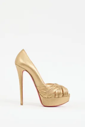 Gold Leather Aborina Pump