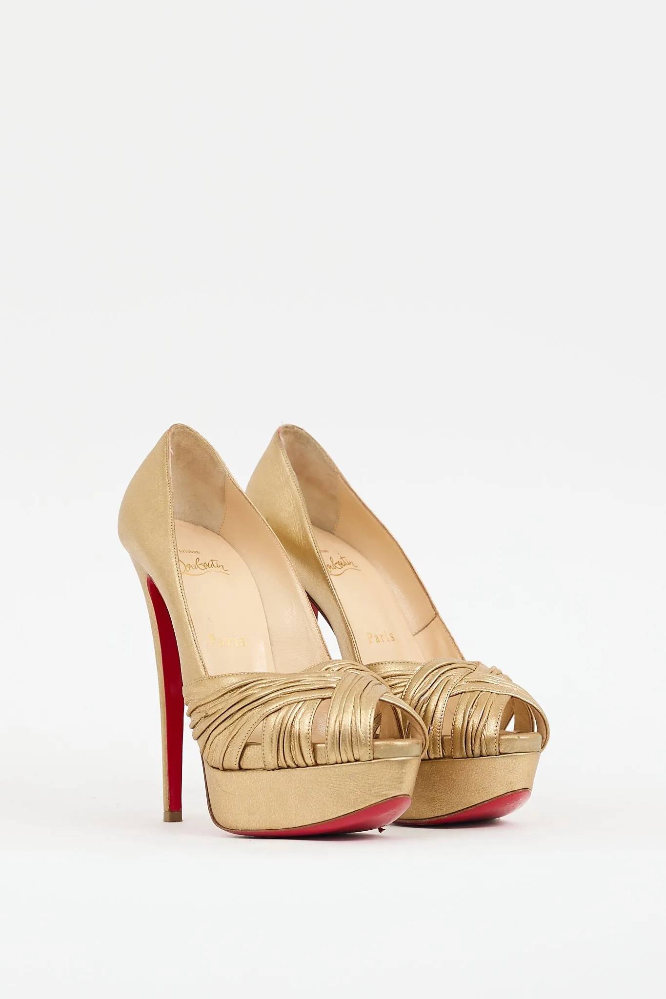 Gold Leather Aborina Pump