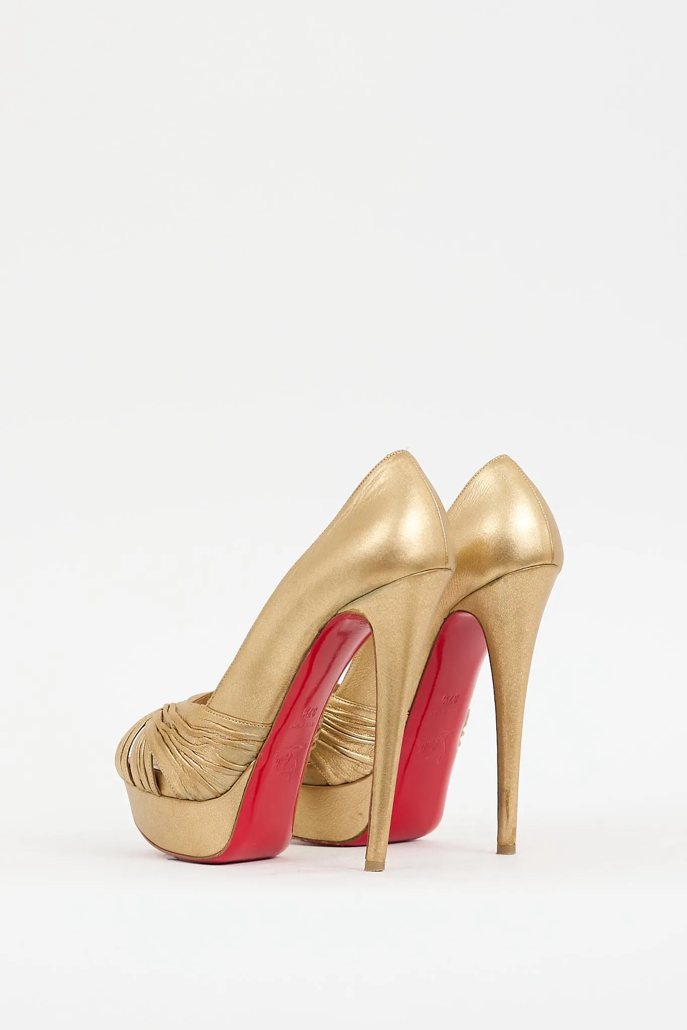 Gold Leather Aborina Pump