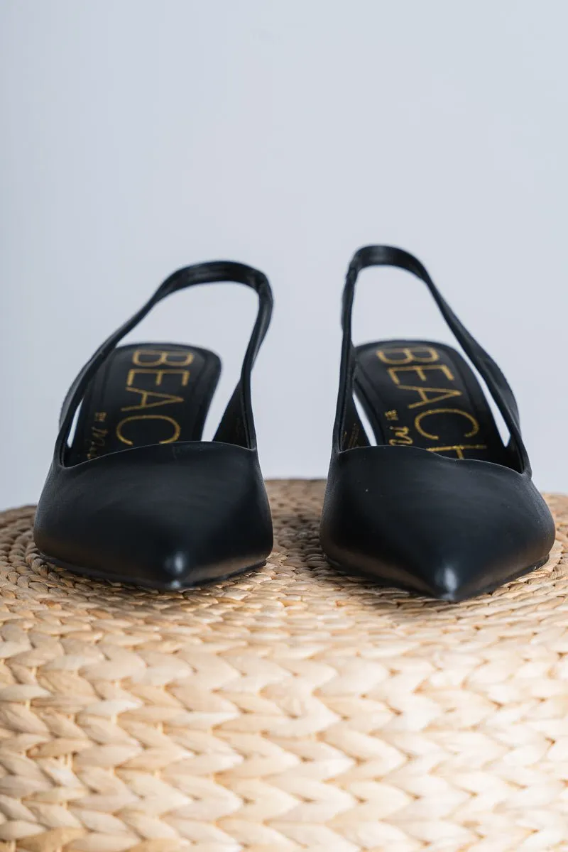 Grazia pointed toe kitten heel black