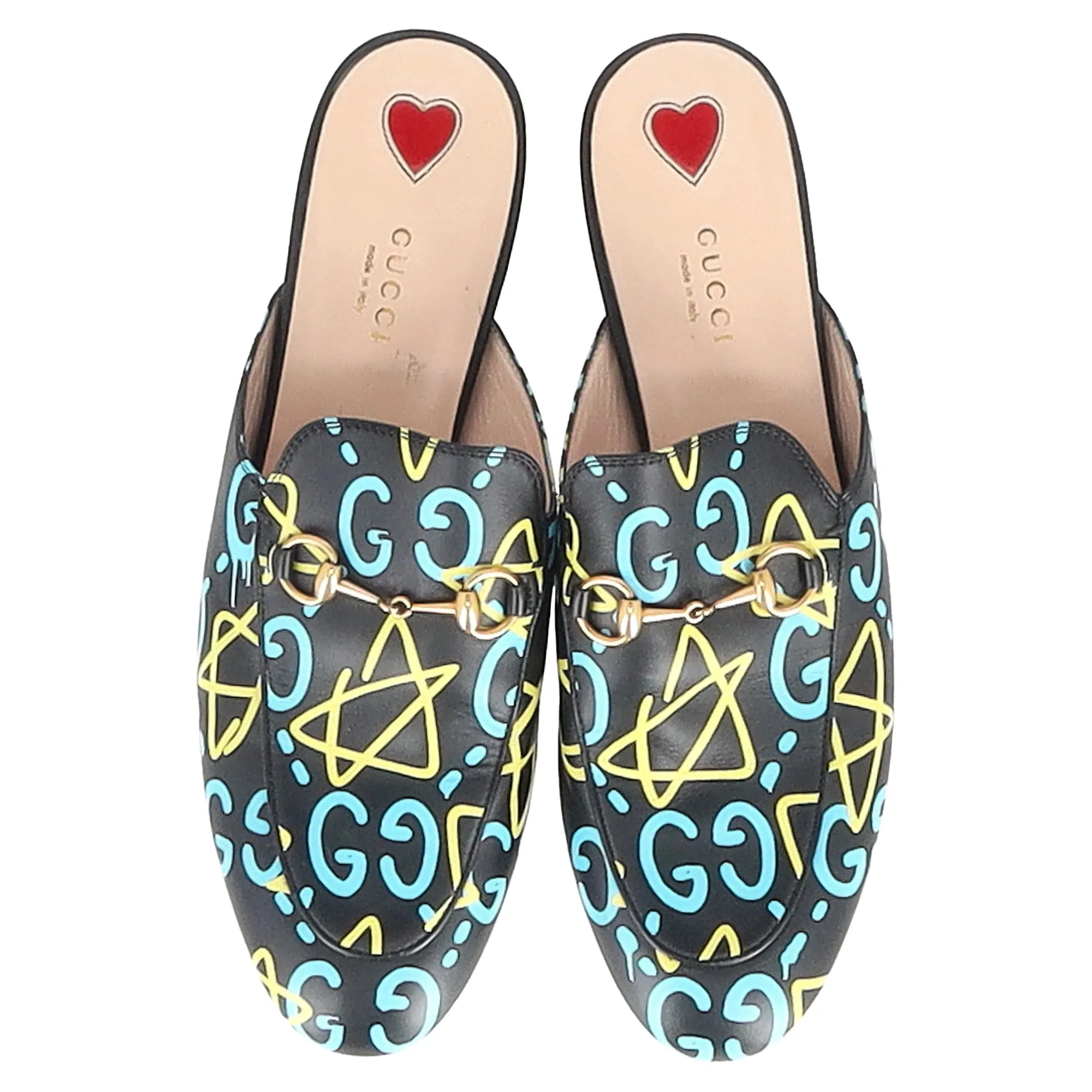 Gucci Ghost Princetown Mules in Black Leather