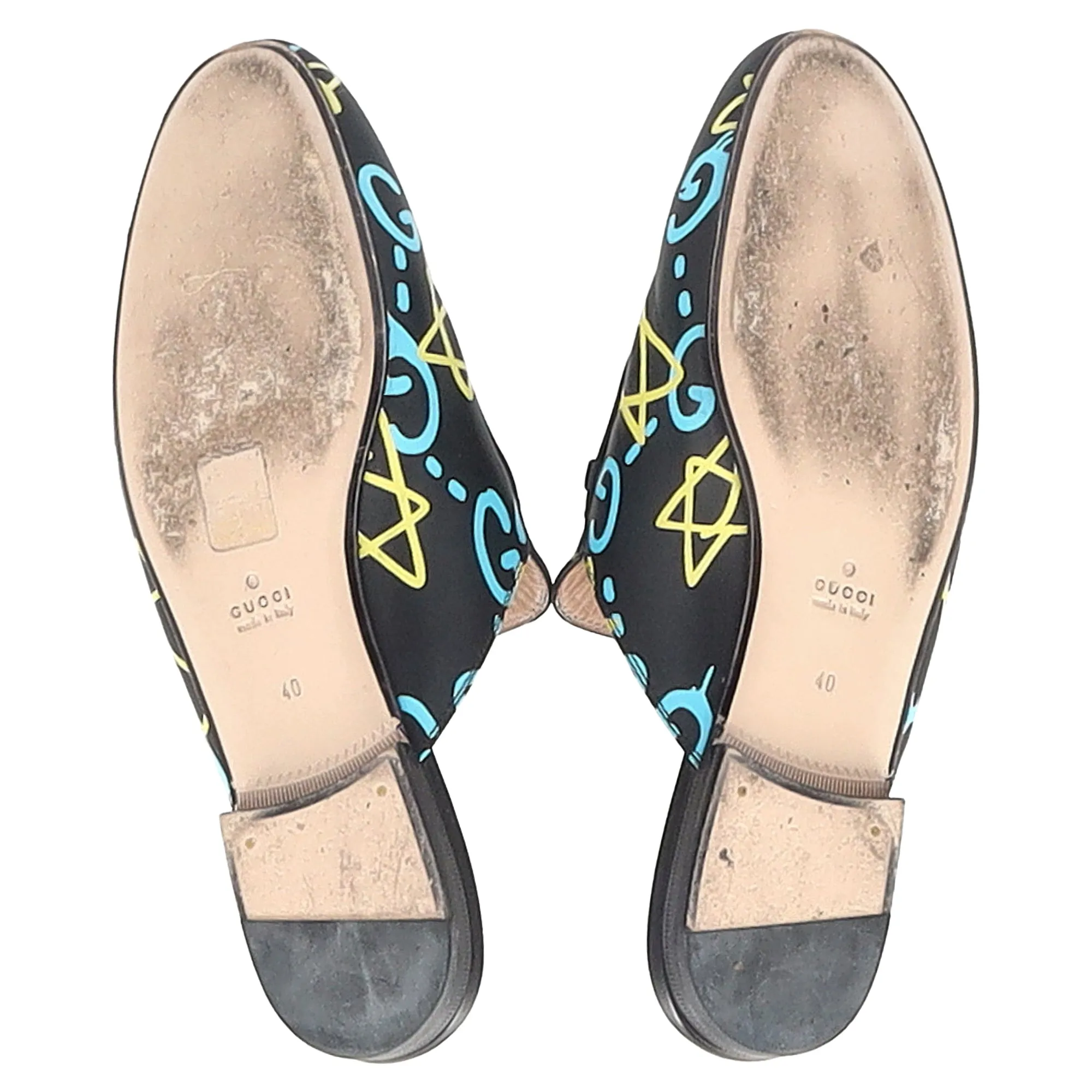 Gucci Ghost Princetown Mules in Black Leather